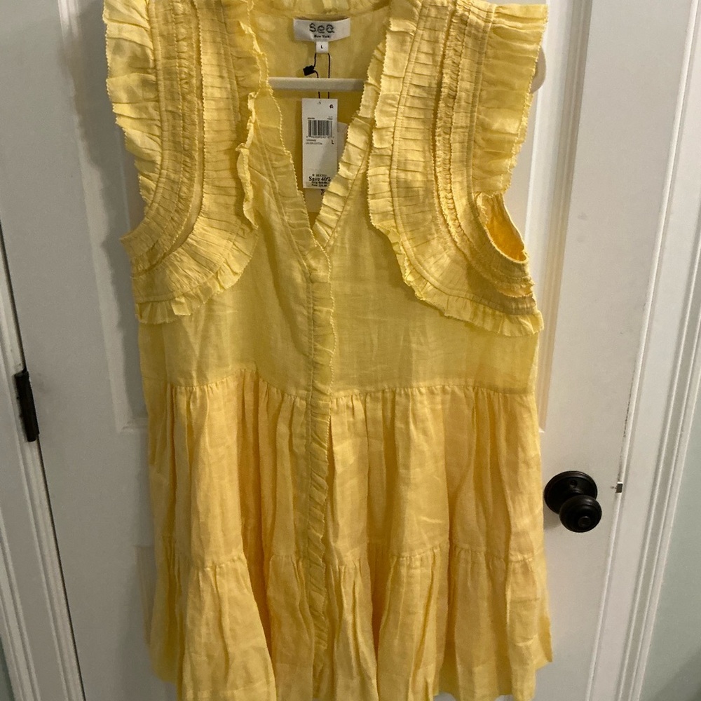 NWT Sea New York Cole Smocked Sleeveless dress sz large - Picture 3 of 6